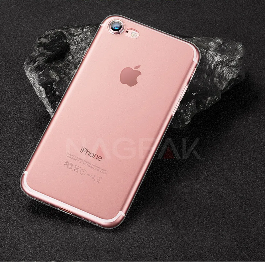 NAGFAK ультра тонкий прозрачный чехол для iPhone 8 7 Plus 6 6S Plus чехол s мягкий TPU чехол для iPhone 6 6S 7 8 Plus чехол для телефона Capa