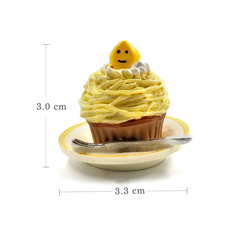Smile CakeIce Cream 1 шт. моделирование Еда Кофе торт мини-фигурка Декор Сказочный Сад Герой мультфильма статуя модель смолы ремесла игрушки украшения - Цвет: Smile CakeIce Cream
