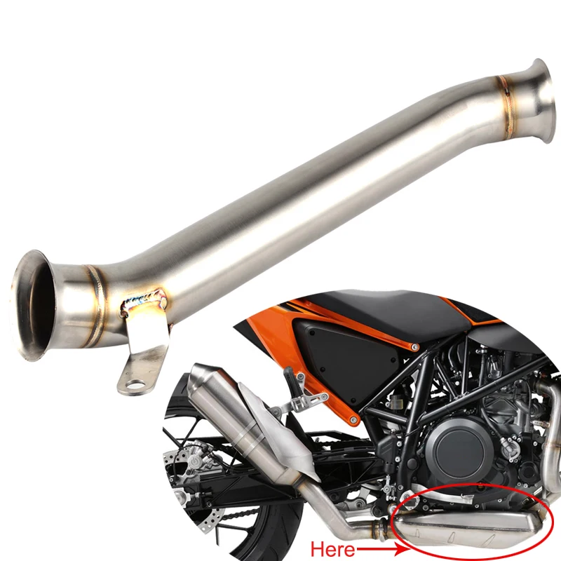 אופנוע קישור צינור עמעם פליטת צינור להחליק על Eliminator אמצע אמצע צינור עבור KTM דוכס 690 2012 2013 2014 2015 2016 2017