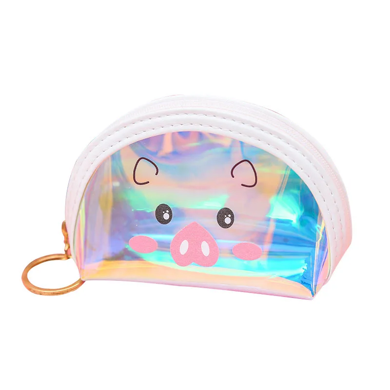 Kawaii прозрачный кошелек с отделением для монет мультяшный лазер маленький кролик