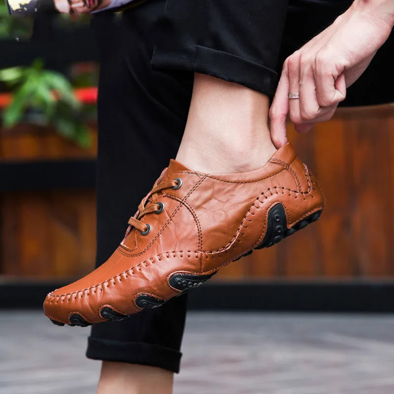 Большой размер мужские мокасины Роскошные брендовые Лоферы натуральная кожа