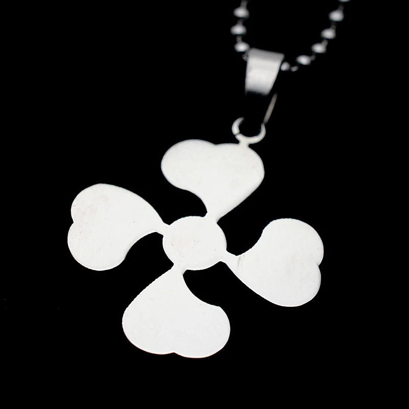 High Polished Stainless Steel Four Leaf Clover Shaped Charm Pendant Necklace W/O SS Chain 60CM Long |