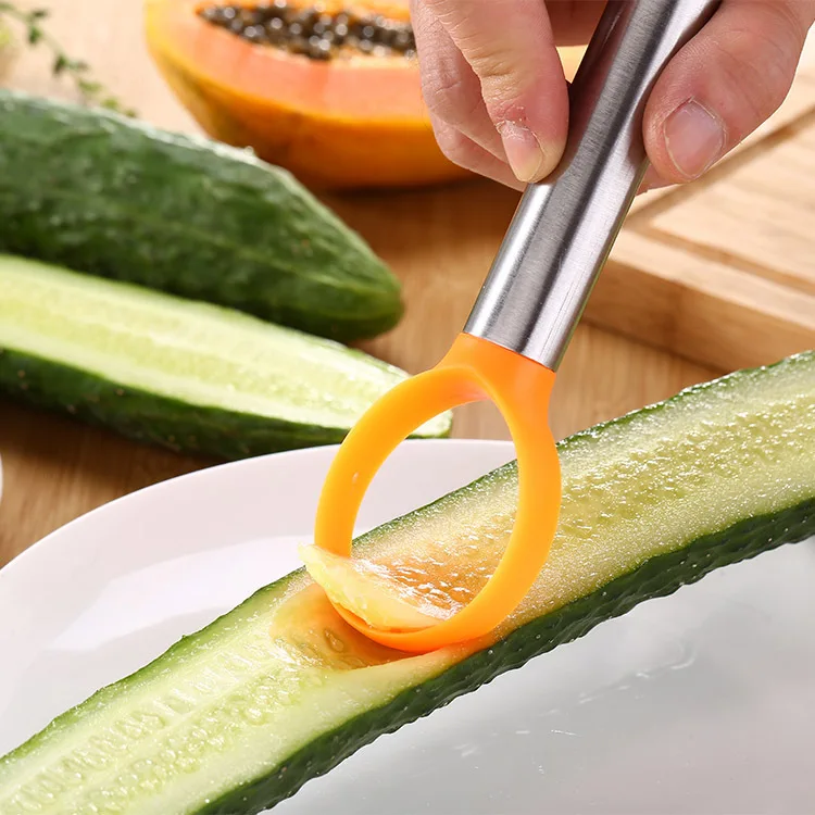 Kitchen Gadgets 2 in 1 Stainless Steel Mellon Baller Fruit Slicer Scoop Cooking Tools Color Random | Дом и сад