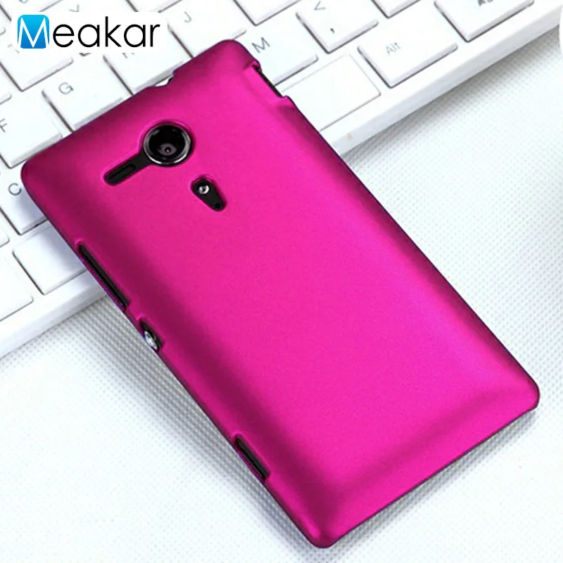 Матовая Пластик Coque 4.6For sony Xperia Sp чехол для sony Xperia Sp M35H C5302 C5303 C5306 телефона чехол-лента на заднюю панель - Цвет: rose red