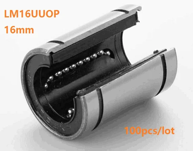 100 шт./лот 16 мм LM16UUOP LM16OP Φ открытое линейное движение шарикоподшипник втулка для CNC