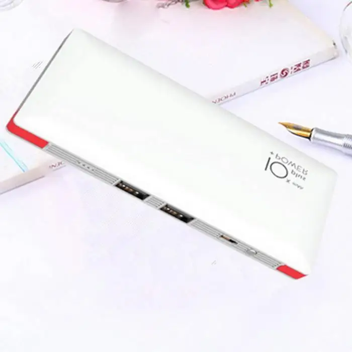 Ультратонкое портативное зарядное устройство с двумя портами USB для смартфона