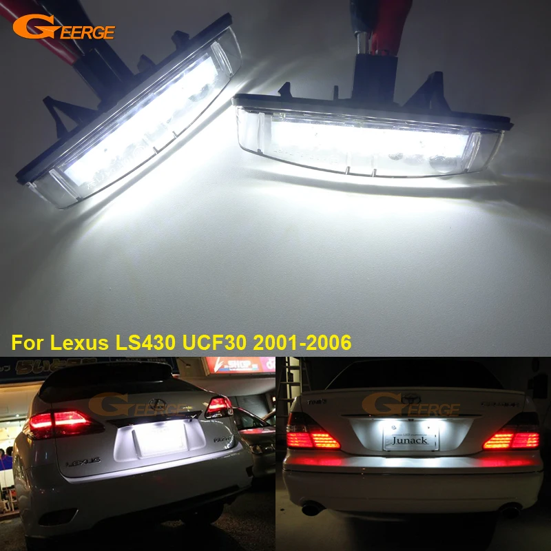Для Lexus LS430 UCF30 2001-2006 отличный ультра яркий 3528 Светодиодный номерной знак лампы света лампа без ошибок OBC