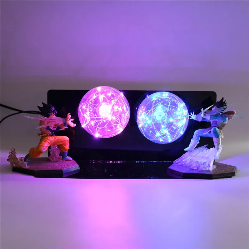 Dragon Ball Z Сон Гоку против Вегета 3D лампа детские фигурки DIY светодиодный аниме модель luminaria детский ночной Светильник для спальни