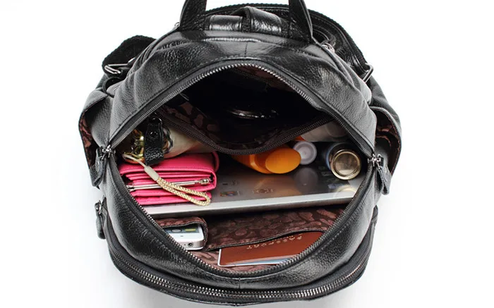 2015 new genuine leather shoulder bag female Korean tidal backpack College Wind multi-purpose lady Backpack | Багаж и сумки