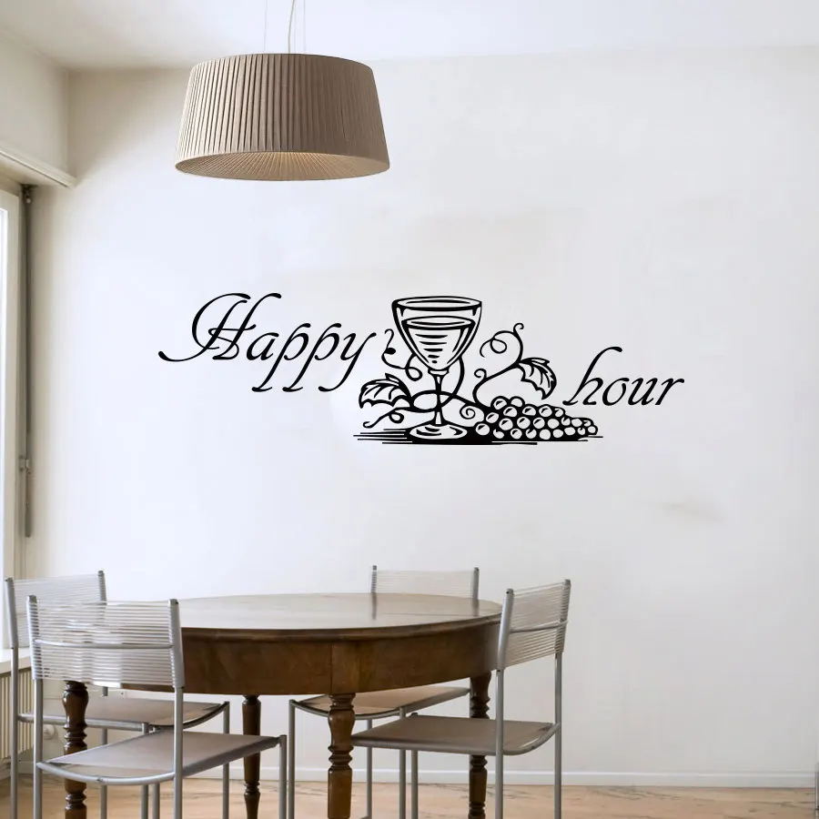 ZOOYOO Happy Hour виноградное вино стеклянные настенные наклейки современная мода