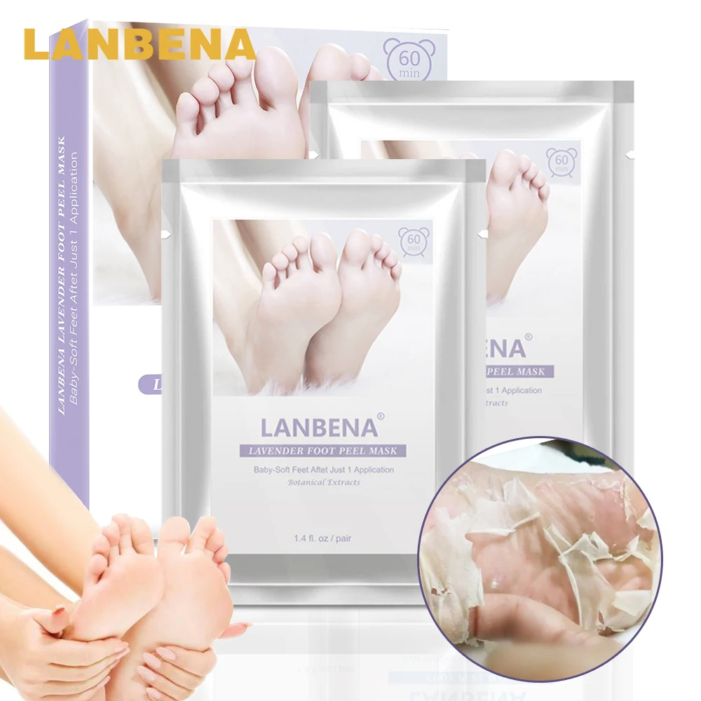 2 шт. Лавандовая маска для пилинга ног LANBENA нужна только одна пара тщательно