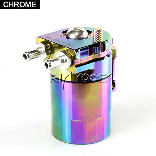 Chrome Универсальный ошеломленный маслоуловитель БАК, автомобильный гоночный двигатель резервуар Авто масло Сапун масляный сепаратор 300 мл синий красный черный - Цвет: Chrome