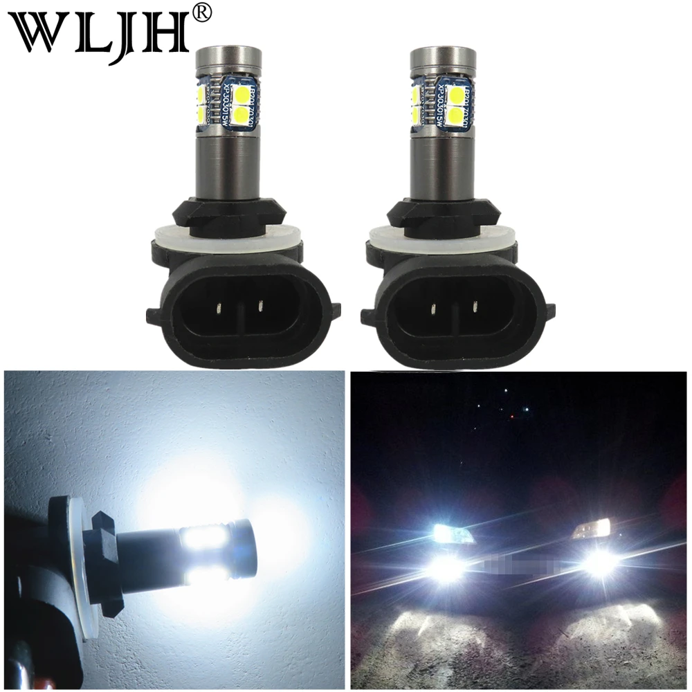 WLJH 2x Белый Canbus H27 881 светодиодный автомобильный светильник H27W противотуманный