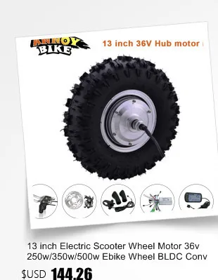 13 inch Electric Scooter Wheel Motor 36v 250w/350w/500w Ebike Wheel BLDC Conversion Kit for Electric Bike Bicycle With Reversing