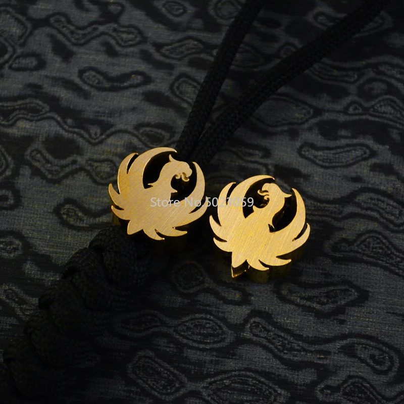 

1Piece Phoenix Shaped Knife Pendant Brass Pendant Backpack Knife Pendant Titanium Hanging Rope Titanium Alloy EDC Knife Pendant