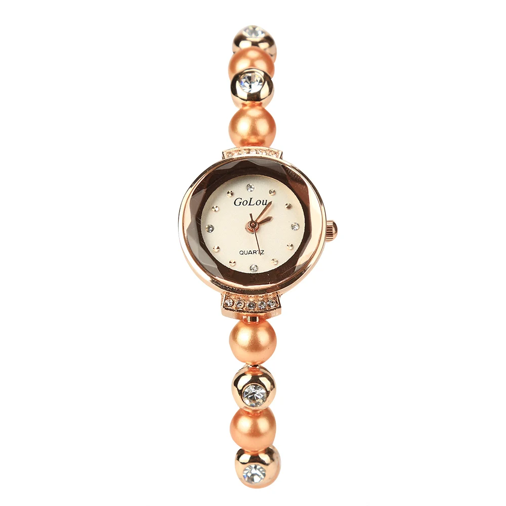 

New Fashion Pearl Bracelet Watches Women Ladies Rhinestone Dress Quartz Wrist Watches reloj mujer G-zz