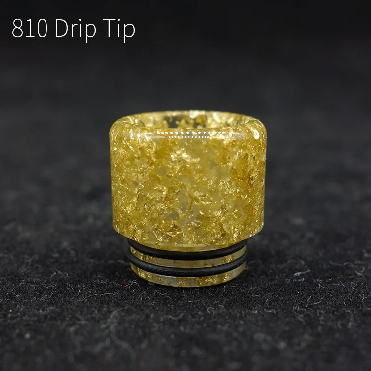 1 шт. Смола 810 золотые капельные наконечники для rda rta атомайзер bling Блестящий