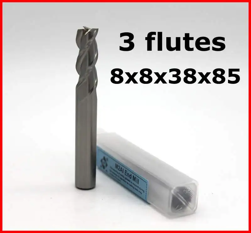 Фреза с 3 канавками Концевая фреза из быстрорежущей стали плоским концом 10 шт.