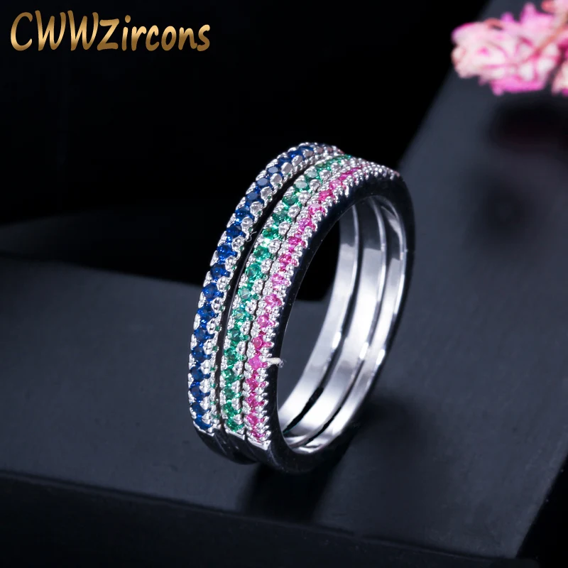 Cwwzircon модный простой дизайн красный зеленый синий кубический цирконий камни