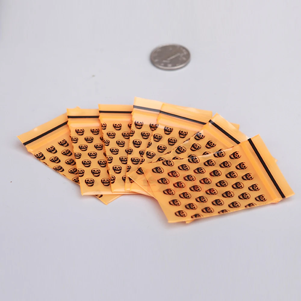 500 шт./лот 3.5x5 см 1.4 ''х 2'' оранжевый печатные череп печати маленький размер