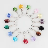 12pcslot snow flowers pendant with lobster clasp crystal charms 14mm for glass living memory locket