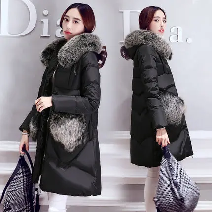 Пуховик женский средней длины с капюшоном и длинными рукавами ST491|overcoat long|overcoats