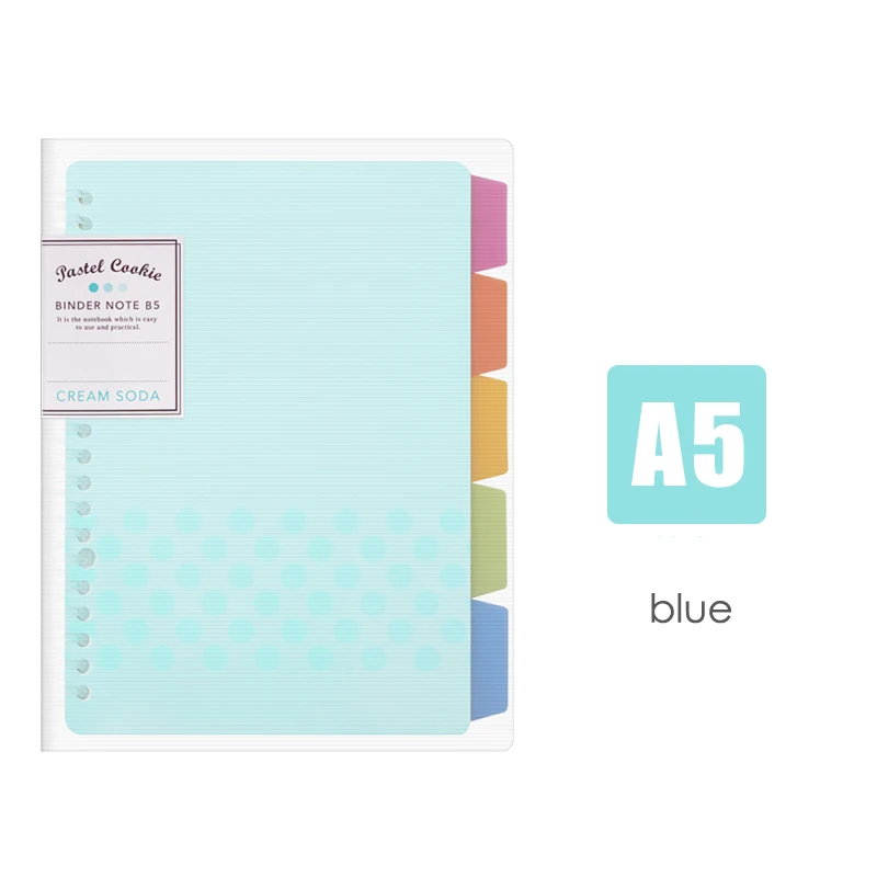 A5 blue Япония KOKUYO Макарон записная книжка с отрывными листами внутреннее ядро A5 B5 с кольцевым разъемным механизмом, блокнот дневник связующего офисные школьные принадлежности, блокноты - Цвет: A5 blue