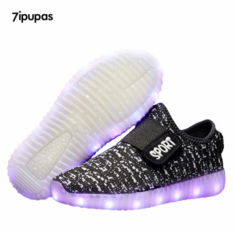 Детские кроссовки 7ipupas с зарядкой через Usb дышащие светящиеся со