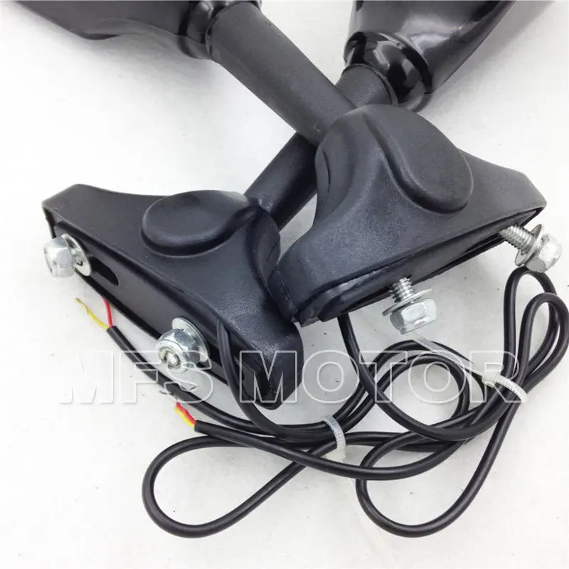 

For Triumph Daytona 675R 600 650 TT600 Motorcycle Blue LED Integrated Turn Signal Mirror