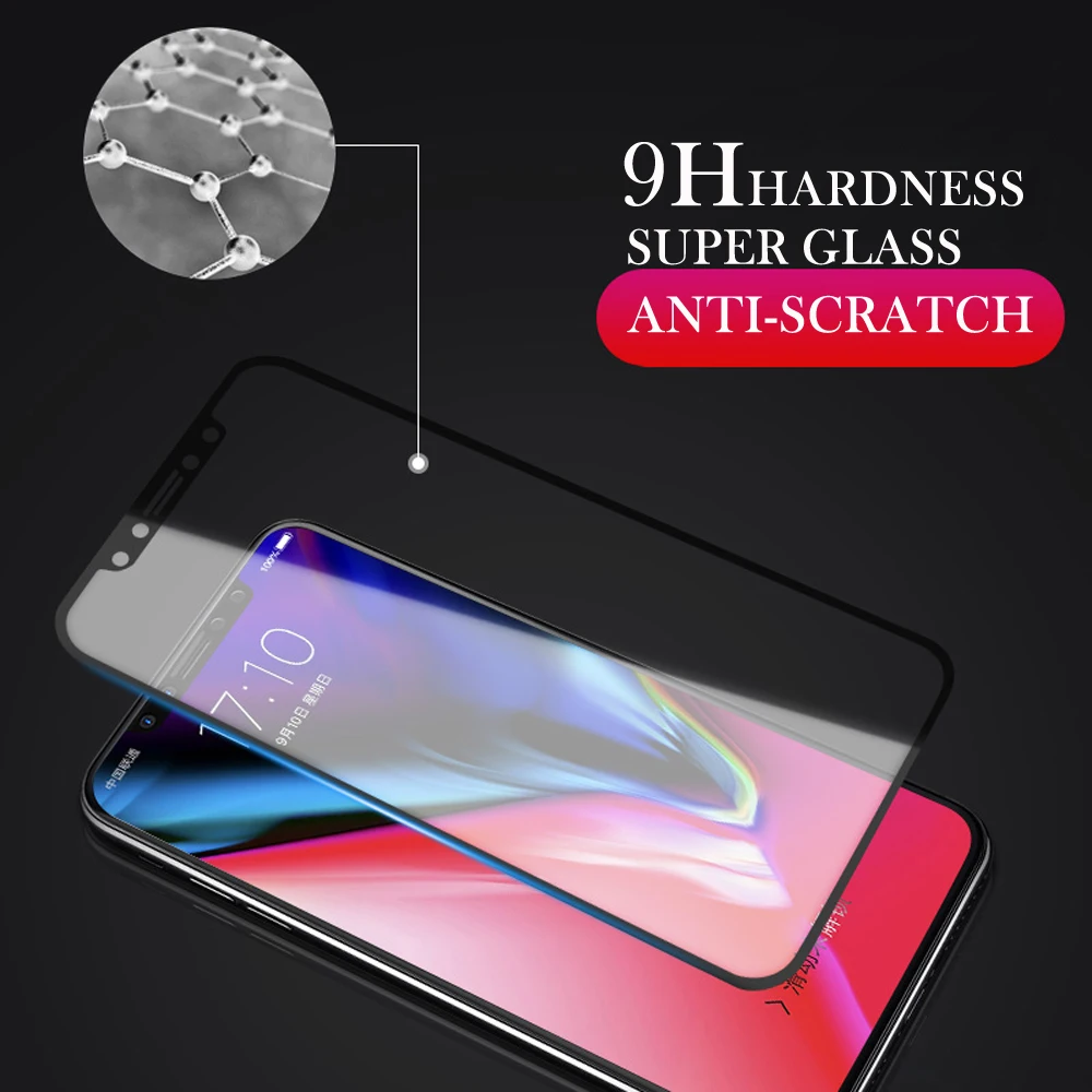 LECAYEE 5D изогнутое закаленное стекло для iPhone 7 8 6s Plus X Защита экрана полное покрытие