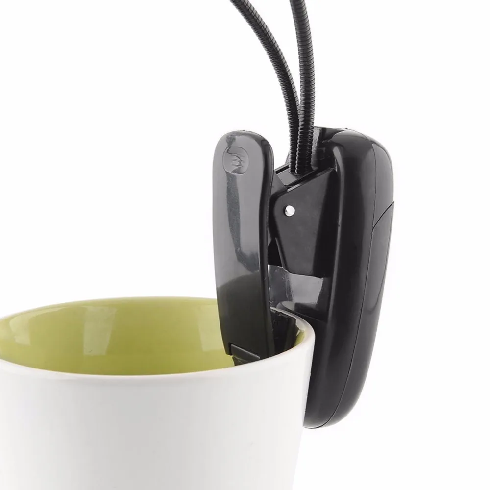 Лампа для чтения с двумя головками, белая яркость, USB перезаряжаемая лампа для ухода за глазами с индикатором питания аккумулятора, настольная лампа