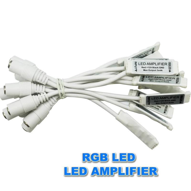 Мини RGB LED усилитель сигнала 20 шт. 12 В 24 контроллер с разъемом постоянного тока