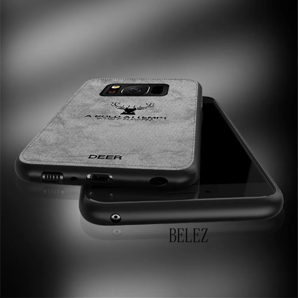 Ткань олень Чехлы для samsung Galaxy S9 S8 плюс S7 край Роскошные холст тиснением чехол Note 8
