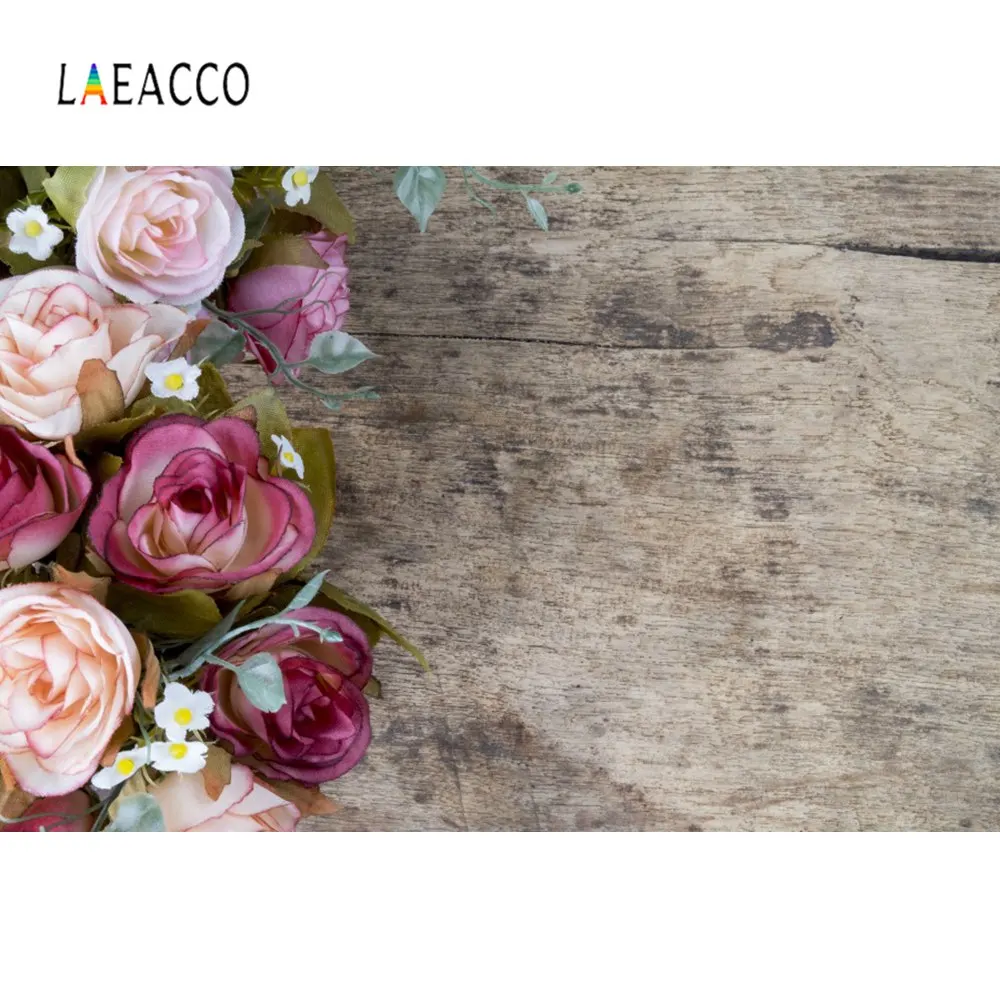 Виниловый фон Laeacco для фотостудии с изображением деревянных цветов куклы