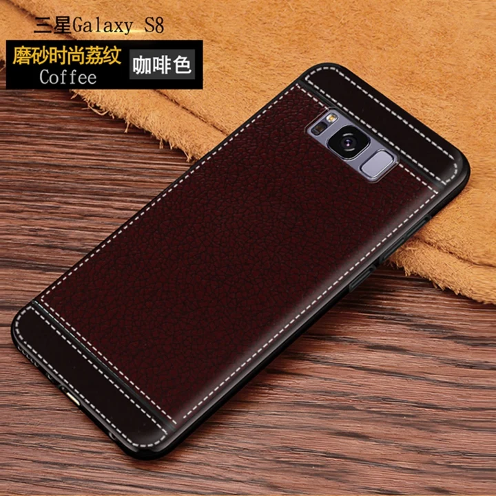 Чехол S8 Plus для Samsung Galaxy кожаный чехол с текстурой S8Plus мягкий силиконовый телефона