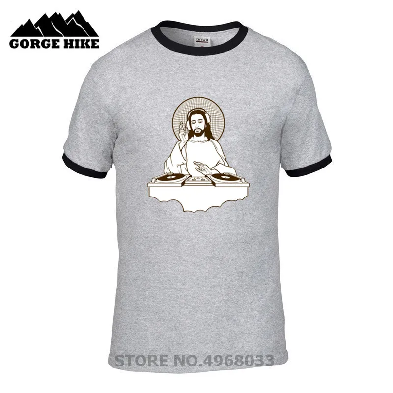 Harajuku футболка в японском стиле Hombre Jesus Loves House Music Мужская Футболка DJ Religion одежда