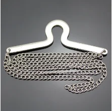 Silver Мода цвета: золотистый, серебристый двойной Loop Link галстук цепи клип отверстие кнопки Для мужчин бижутерия к линии танец Родео Ювелирные Изделия - Цвет: Silver