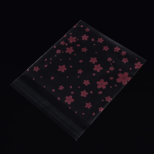 100 шт./лот розовые Упаковочные пакеты прозрачные вишневые цветы бисквиты для