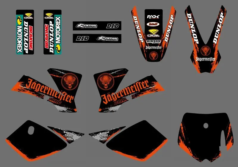 0537 (черный и оранжевый) новые графические наклейки для KTM 50 SX 2002 2003 2004 2005 2006 2007