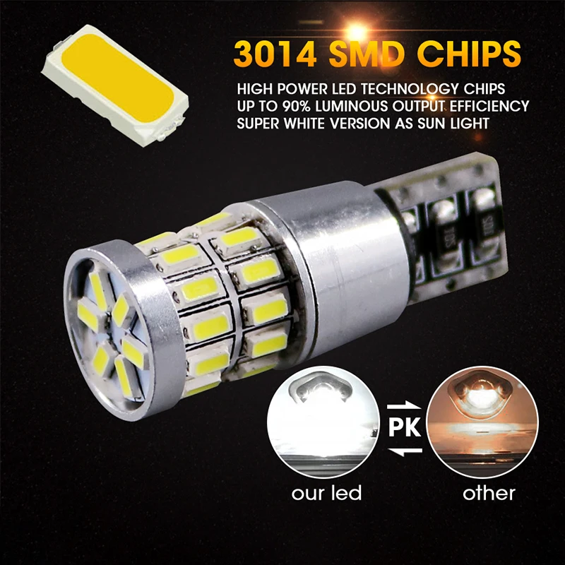 HLXG 2x T10 921 912 W16W супер яркая лампа с поворотным сигналом для парковки SMD DC задняя 4014
