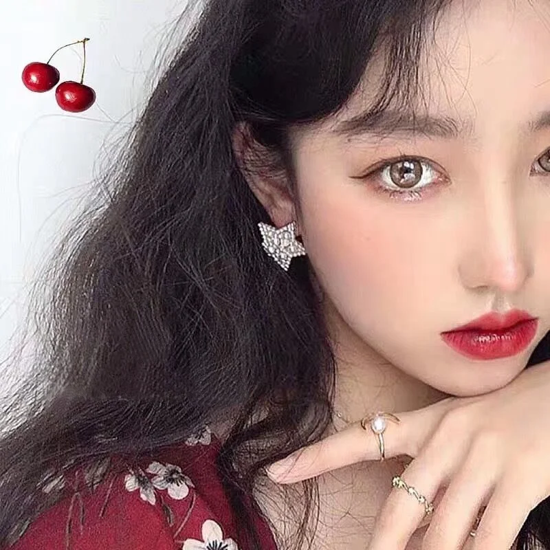 MENGJIQIAO 2019 новый корейский элегантный полный серьги гвоздики из искусственного