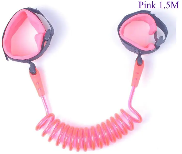 Pink 1.5M Детский анти-потерянный Тяговый канат Детская безопасность ребенок анти-потерянный Браслет Анти-потерянный ремень для предотвращения ребенка веревка может быть настроена - Цвет: Pink 1.5M