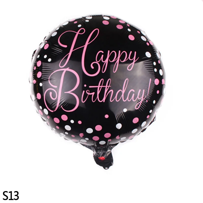 S13 18 дюймов Globos фольгированные шары «С Днем Рождения» детский душ надувные игрушки баллон из гелий круглый воздушный шар для детской вечеринки - Цвет: S13