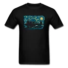Мужская футболка с принтом звездное небо, черная футболка с изображением гоночного автомобиля