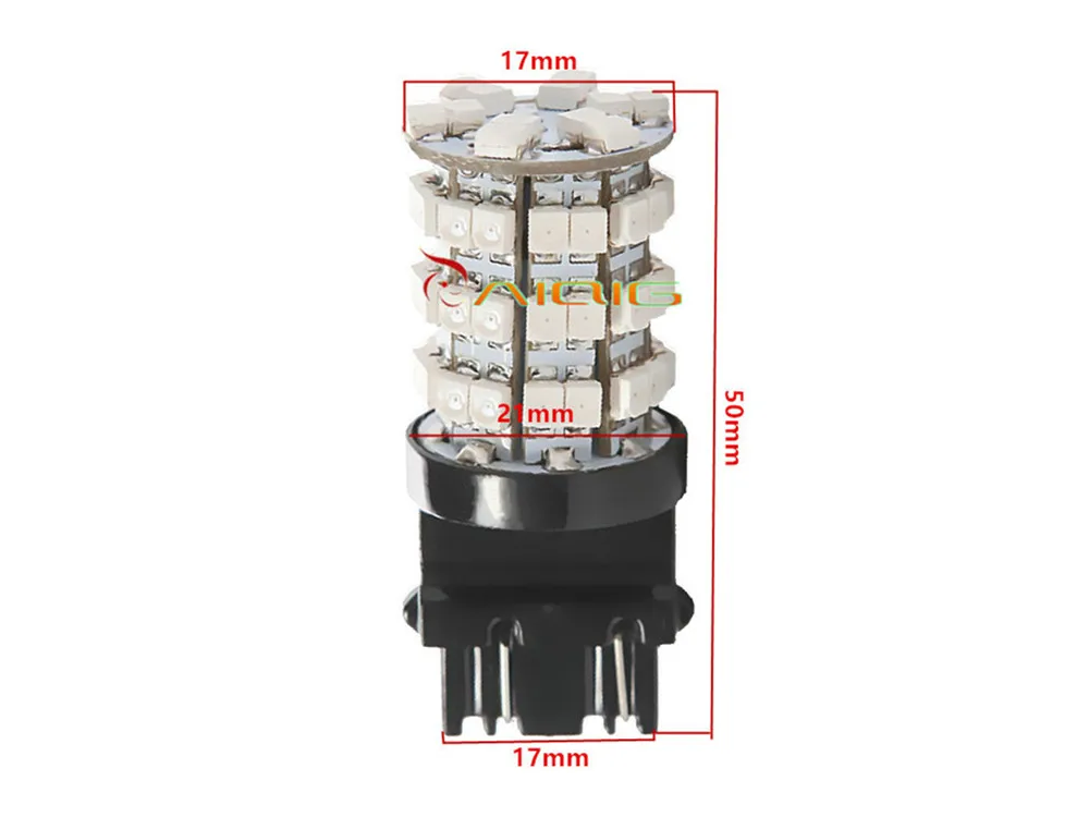 3156 3157 Белый Желтый 60 SMD Автомобильная Лампа Авто p27/7 Вт светодиодные
