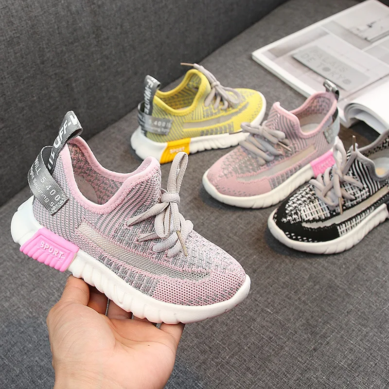 Детские кроссовки для девочек и мальчиков дышащая сетчатая спортивная обувь