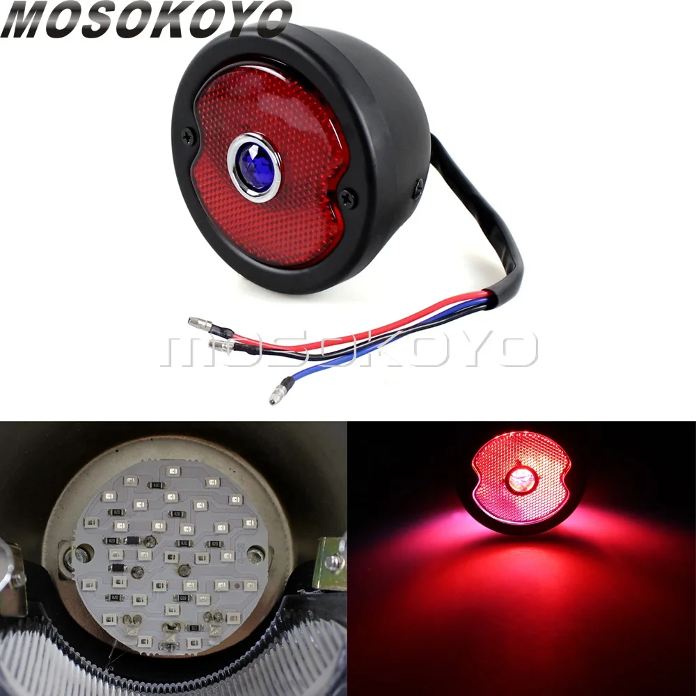 

For Harley Chopper Cafe Racer Custom Motorcycle LED Taillight Brake Stop License Plate Light Lamps For 1933-1936 Pick-ups Wagons