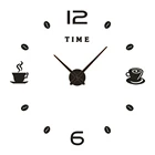 Большие настенные часы для кафе сделай сам, безрамные гигантские Современные часы для кухни