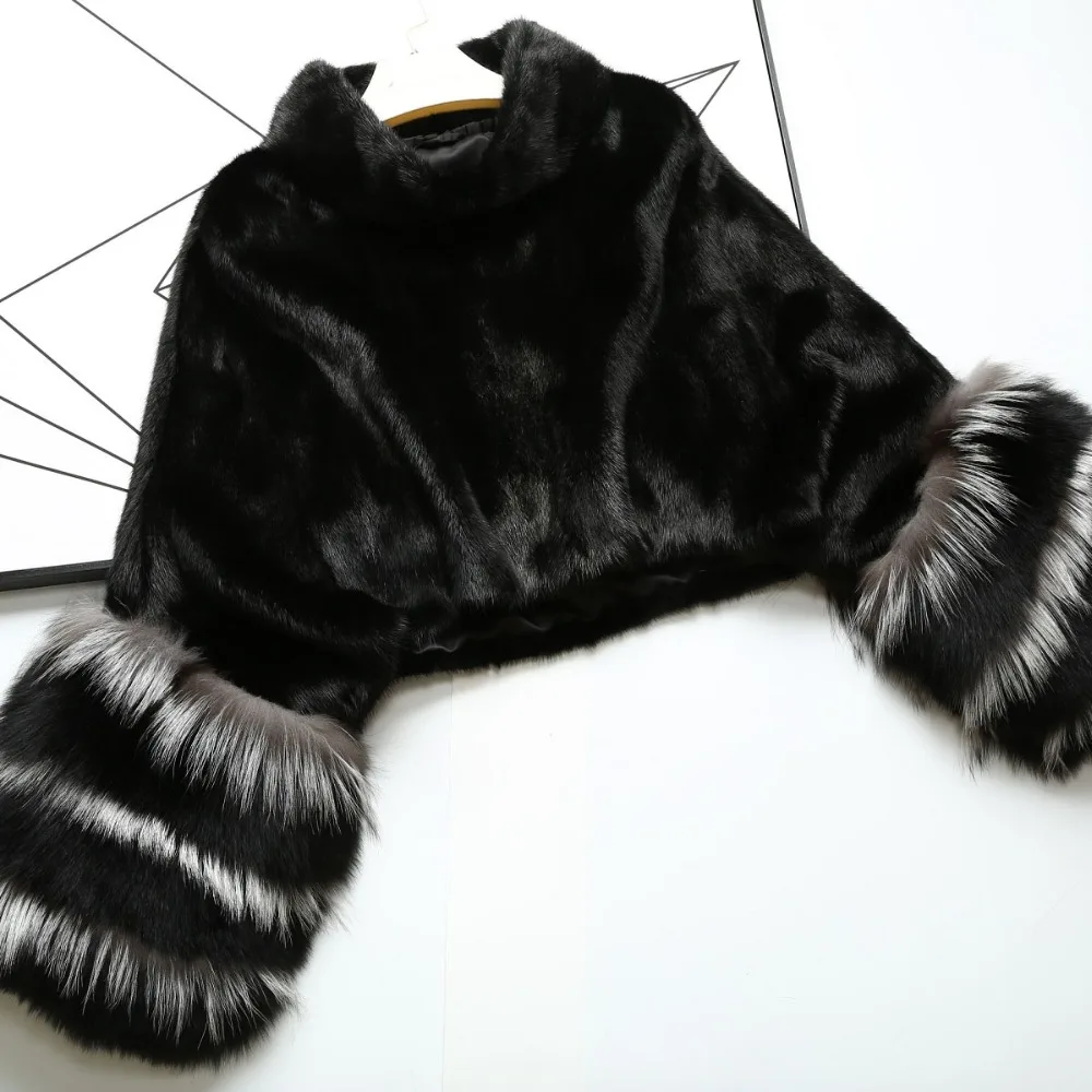 Женское роскошное пончо из меха норки красивая стильная Манжета Из Меха