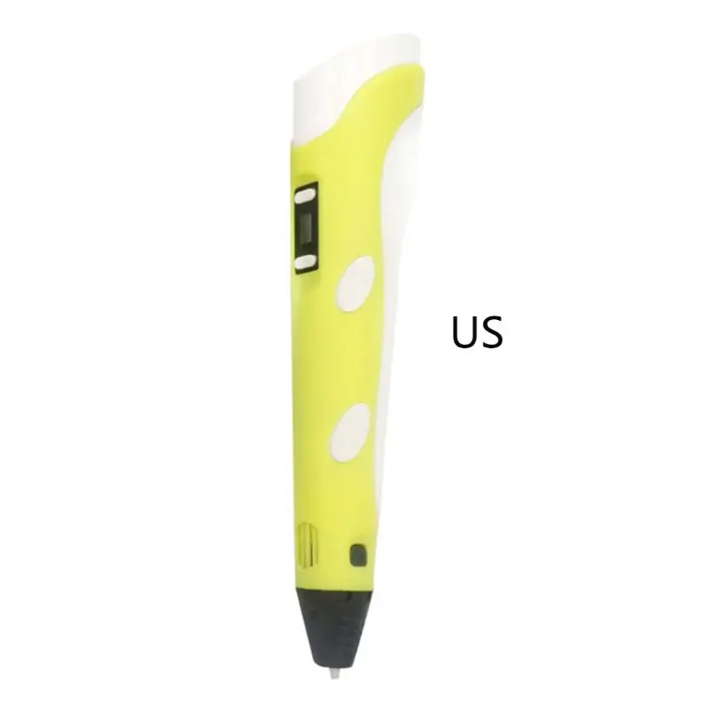 US-Yellow Детский рисунок 3D печать Ручка девочки мальчики дети праздник подарок игрушка образование продукт Великобритания/ЕС/США - Цвет: US-Yellow